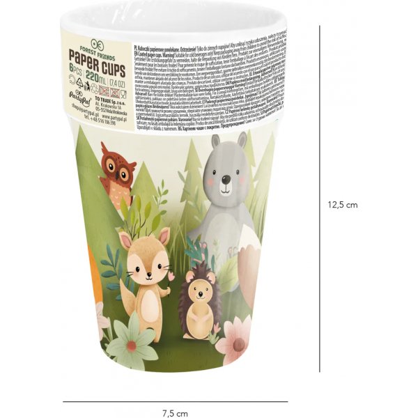 Pappbecher - Freunde des Waldes - 6er-Pack Pappbecher - Freunde des Waldes - 6er-Pack