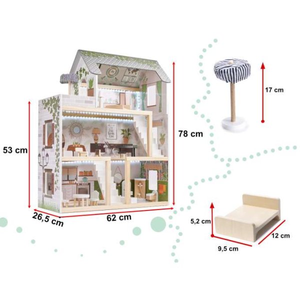 Puppenschrank LULILO FLORO Boho mit LED-Beleuchtung, 78 cm, Holz Puppenschrank LULILO FLORO Boho mit LED-Beleuchtung, 78 cm, Holz