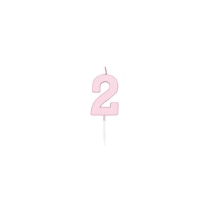 Kuchenkerze - Pastellrosa - 4,5 cm - Nummer 2 Kuchenkerze - Pastellrosa - 4,5 cm - Nummer 2