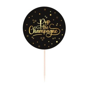 Party Picks - Champagner knallen lassen - Schwarz - 25er-Packung Party Picks - Champagner knallen lassen - Schwarz - 25er-Packung
