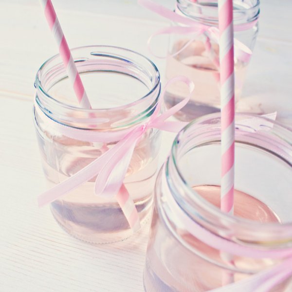 Strohhalme - Gestreift - Hellrosa - 10 Stk Strohhalme - Gestreift - Hellrosa - 10 Stk