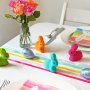 Tischdekoration - Kleine Hasen - Regenbogen - 5er-Pack