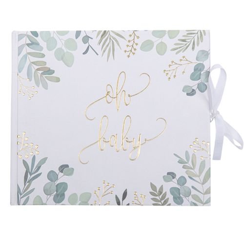 Gästebuch - Babyparty - Oh Baby - Blattgrün und Gold - 22 x 19 cm Gästebuch - Babyparty - Oh Baby - Blattgrün und Gold - 22 x 19 cm