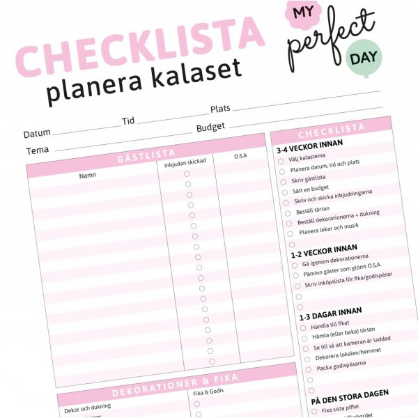 Checkliste - Party