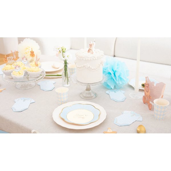 Pappteller - Sweet Baby - Blau/Gold - 6er-Pack Pappteller - Sweet Baby - Blau/Gold - 6er-Pack