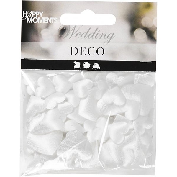 Satinherzen - weiß - 10+20 mm - 70 Stk Satinherzen - weiß - 10+20 mm - 70 Stk