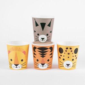 Kleine Pappbecher - Mini Félins - 8er-Pack Kleine Pappbecher - Mini Félins - 8er-Pack