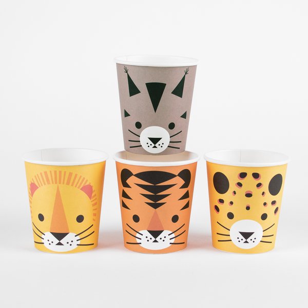 Kleine Pappbecher - Mini Félins - 8er-Pack Kleine Pappbecher - Mini Félins - 8er-Pack