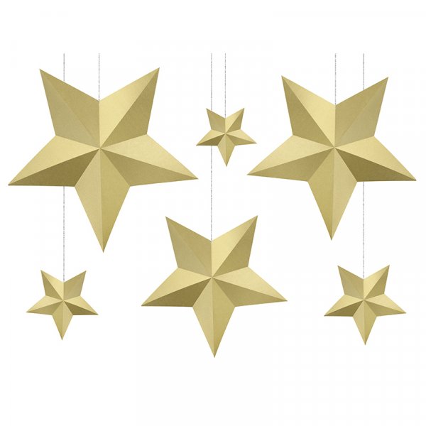 Hngende Sterne - 6er-Pack - Gold