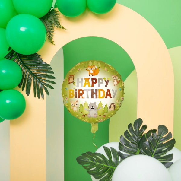 Folienballon - Freunde des Waldes - \\\"Alles Gute zum Geburtstag\\\"