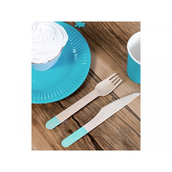 Holzbesteck - Helltrkis