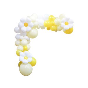 Ballonbogen mit Blumen - Gelb & Weiß Ballonbogen mit Blumen - Gelb & Weiß