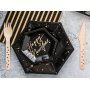 Dessertteller - Sparkle - Schwarz/Gold - 6er-Pack