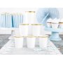 Pappbecher - Wei mit Goldrand - 6er-Pack