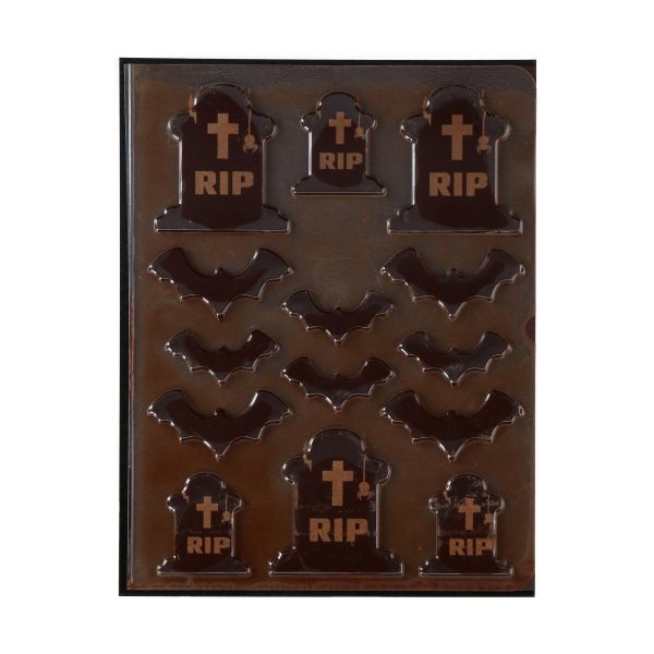 Schokoladen-Grabstein-Dekoration für Halloween - 12er-Packung Schokoladen-Grabstein-Dekoration für Halloween - 12er-Packung