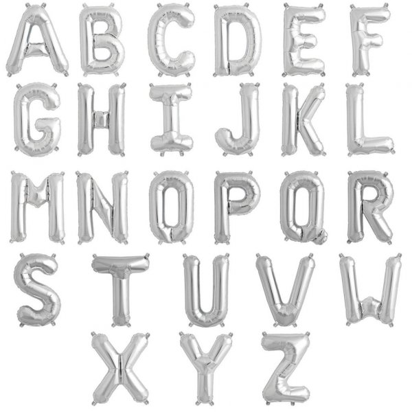 Buchstabenballons - Silber - 1 m