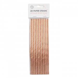 Papierstrohhalme, roségold-metallic, 20er-Packung Papierstrohhalme, roségold-metallic, 20er-Packung