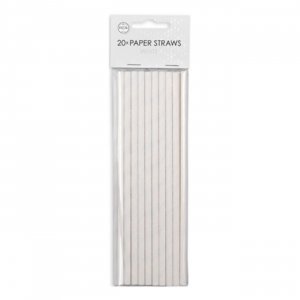 Papierstrohhalme - Weiß - 20er-Packung Papierstrohhalme - Weiß - 20er-Packung