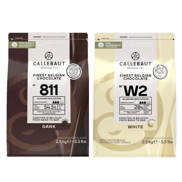 Schokolade - Callebaut - Weiß und Zartbitter - 5 kg Schokolade - Callebaut - Weiß und Zartbitter - 5 kg