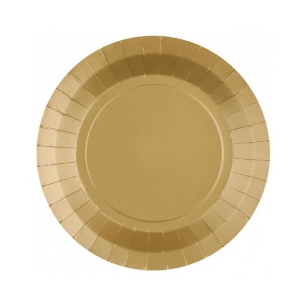 Pappteller - Mattgold - 22 cm - 10er-Packung Pappteller - Mattgold - 22 cm - 10er-Packung