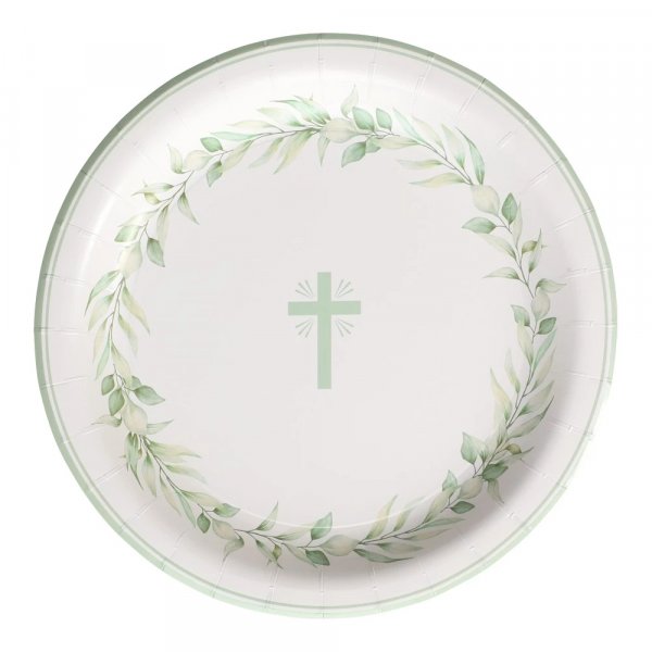 Pappteller - Kreuz - Weiß - 8er-Pack - 23 cm Pappteller - Kreuz - Weiß - 8er-Pack - 23 cm