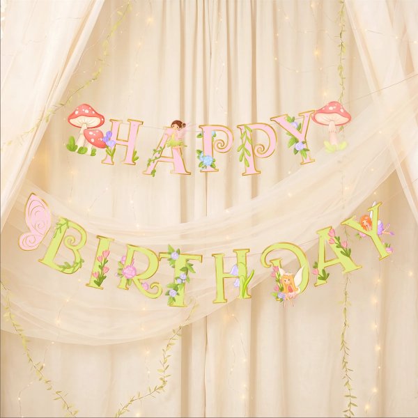 Girlande - Fee/Elfe - Alles Gute zum Geburtstag - 210 x 22 cm Girlande - Fee/Elfe - Alles Gute zum Geburtstag - 210 x 22 cm