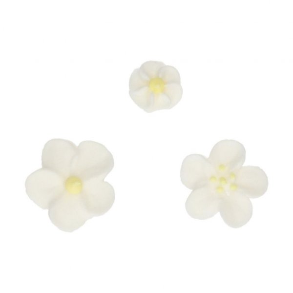 Zuckerdekorationen - Blumen - Wei/Gelb