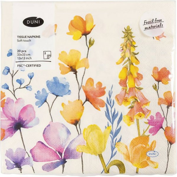 Servietten - klein geblümt - Größe 33x33 cm - 20 Stk Servietten - klein geblümt - Größe 33x33 cm - 20 Stk