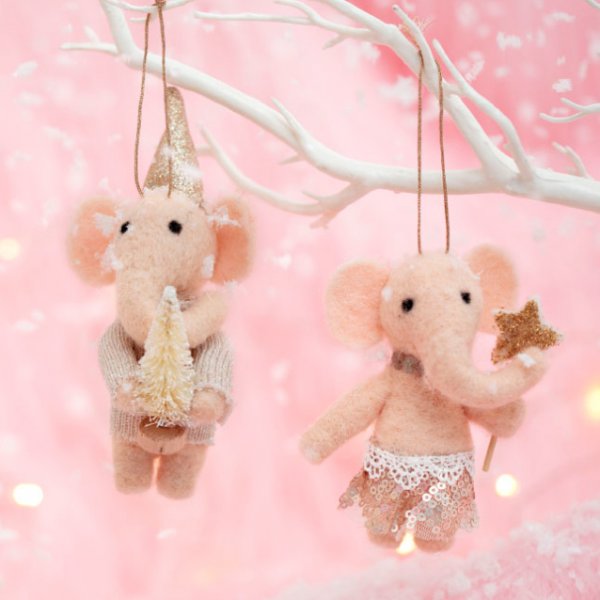 Weihnachtskugel - Sass & Belle - Filz - Elefant - Modell: Tüllrock