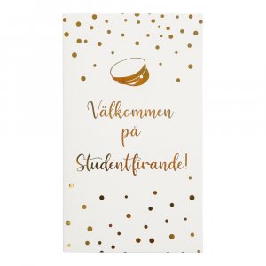Einladungskarte - Student - Weiß/Gold - 6er-Pack Einladungskarte - Student - Weiß/Gold - 6er-Pack