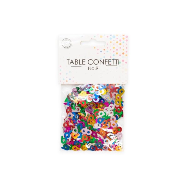 Tischkonfetti - Nummer 9 - Metallic-Farbmix - 14 g Tischkonfetti - Nummer 9 - Metallic-Farbmix - 14 g