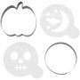 Lebkuchen-Ausstechformen mit Schablonen Halloween - 4er-Pack Lebkuchen-Ausstechformen mit Schablonen Halloween - 4er-Pack