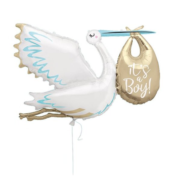Riesen-Folienballon - Storch - Es ist ein Junge Riesen-Folienballon - Storch - Es ist ein Junge