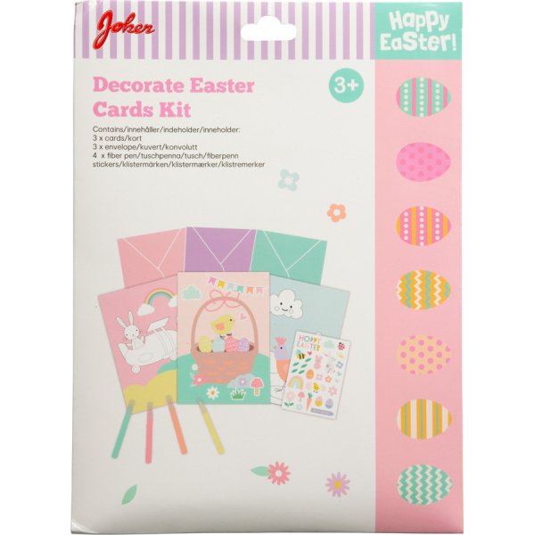 Osterkarten - Umschlge, Aufkleber und Stifte - 3er-Pack