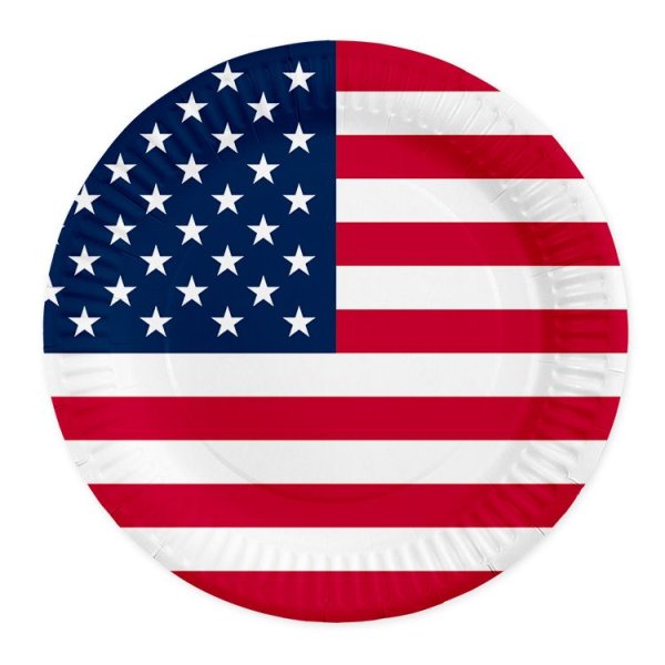 Pappteller - USA - 23 cm - 8er-Pack Pappteller - USA - 23 cm - 8er-Pack