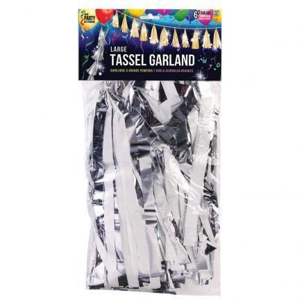 Ballonquaste - Silber/Weiß Ballonquaste - Silber/Weiß