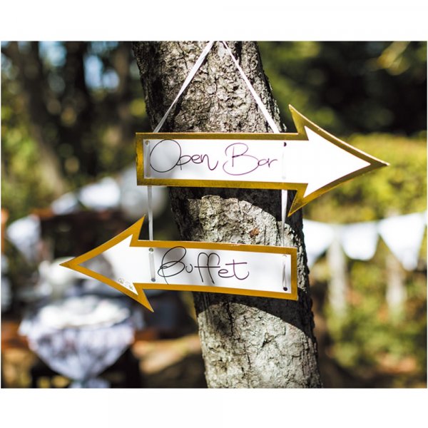 Pappschilder - Pfeil - Weiß/Gold - 2er-Pack Pappschilder - Pfeil - Weiß/Gold - 2er-Pack