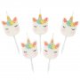Kuchenkerzen - Einhorngesicht - 5er-Pack