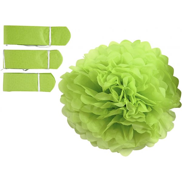 Papierpompons - Limettengrn - Durchm. 20+24+30 cm - 3 Stk
