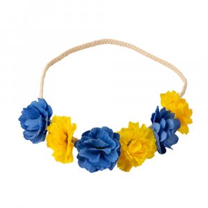 Haarreif - Blaue und gelbe Blumen