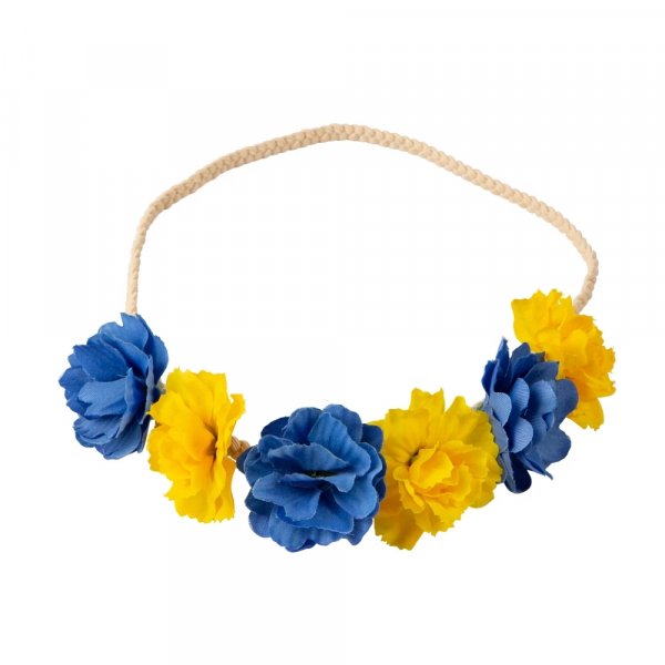 Haarreif - Blaue und gelbe Blumen Haarreif - Blaue und gelbe Blumen