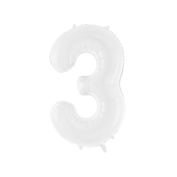 Zahlenballons weiß, 86 cm - 1 Zahlenballons weiß, 86 cm - 1