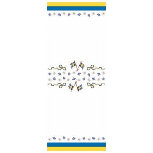 Tischdecke aus Papier - Schwedische Flagge & Sommerblumen - 118 cm breit - 6 m lang Tischdecke aus Papier - Schwedische Flagge & Sommerblumen - 118 cm breit - 6 m lang