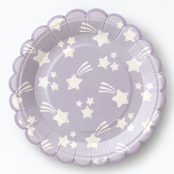 Pappteller - Sterne - 17 cm - Lavendelblau - 8er-Pack Pappteller - Sterne - 17 cm - Lavendelblau - 8er-Pack