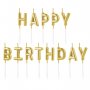 Geburtstagskerzen/Kuchenkerzen - \\\"Happy Birthday\\\" - Gold - 13 St�ck