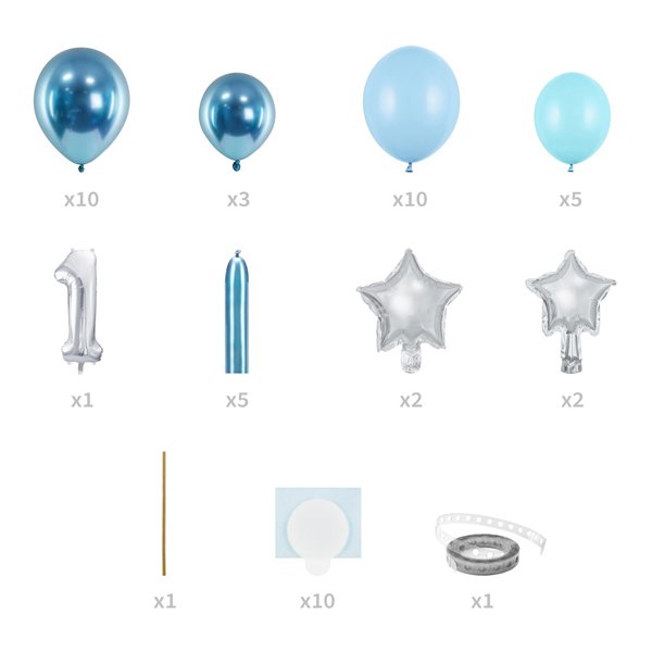 Ballonset - 1 - Blau/Silber