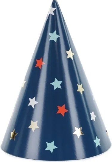 Partyhüte - Blau mit Sternen - 6er-Pack Partyhüte - Blau mit Sternen - 6er-Pack