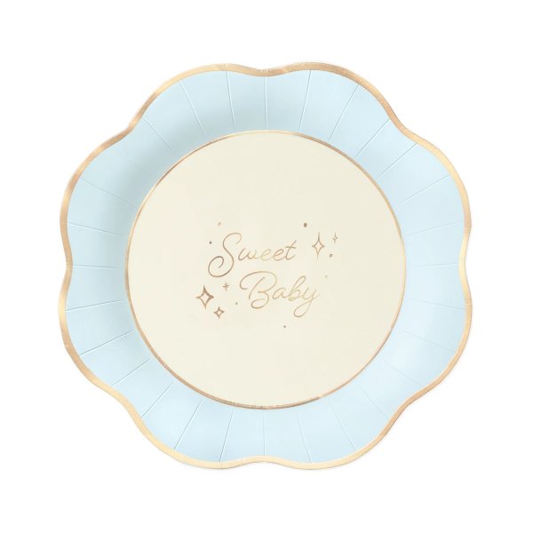 Pappteller - Sweet Baby - Blau/Gold - 6er-Pack Pappteller - Sweet Baby - Blau/Gold - 6er-Pack