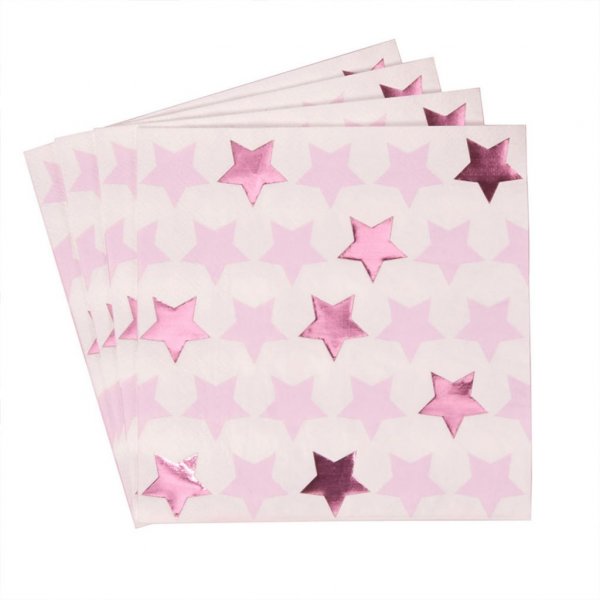 Servietten - Sterne - Rosa - 16er-Pack Servietten - Sterne - Rosa - 16er-Pack