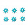 Zuckerdekorationen - Blumen - 3,5 cm - Weiß/Blau - 6 Stück Zuckerdekorationen - Blumen - 3,5 cm - Weiß/Blau - 6 Stück